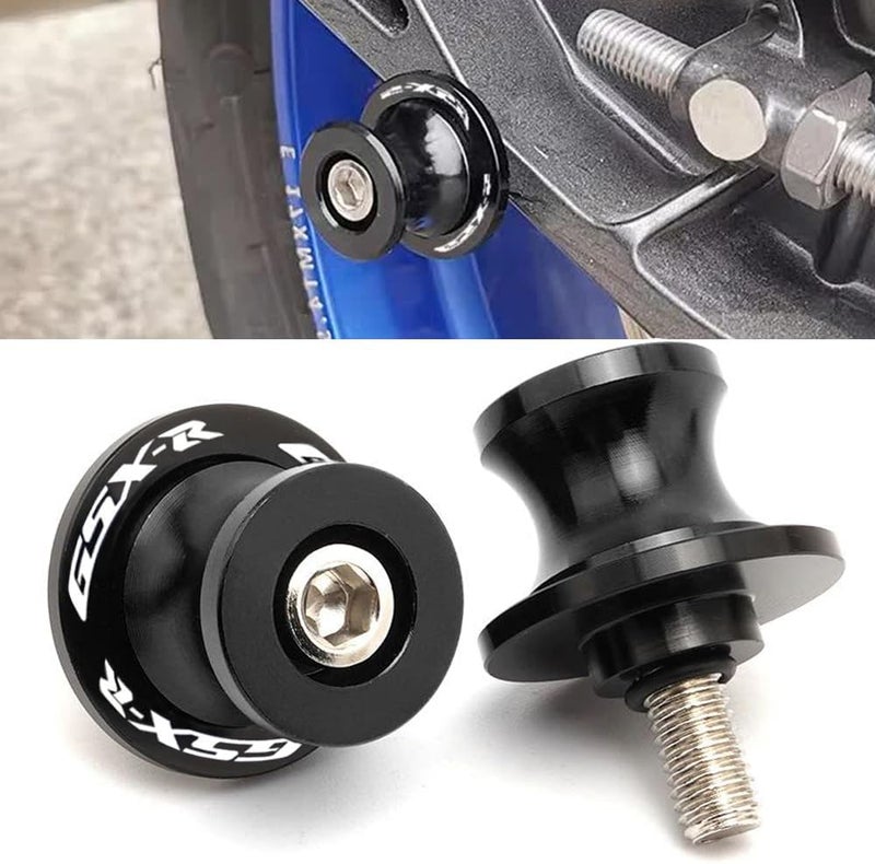 FREAXLL 2pcs M8*1.5 Motorcycle Swing Arm Sliders Spools 8mm for S-uzuki GSXR 600 750 1992-2024 GSX-R 1000 2001-2024 GSXS 600 750 1000 GSX-8R GSX-8S 2023 -Black - Image 2